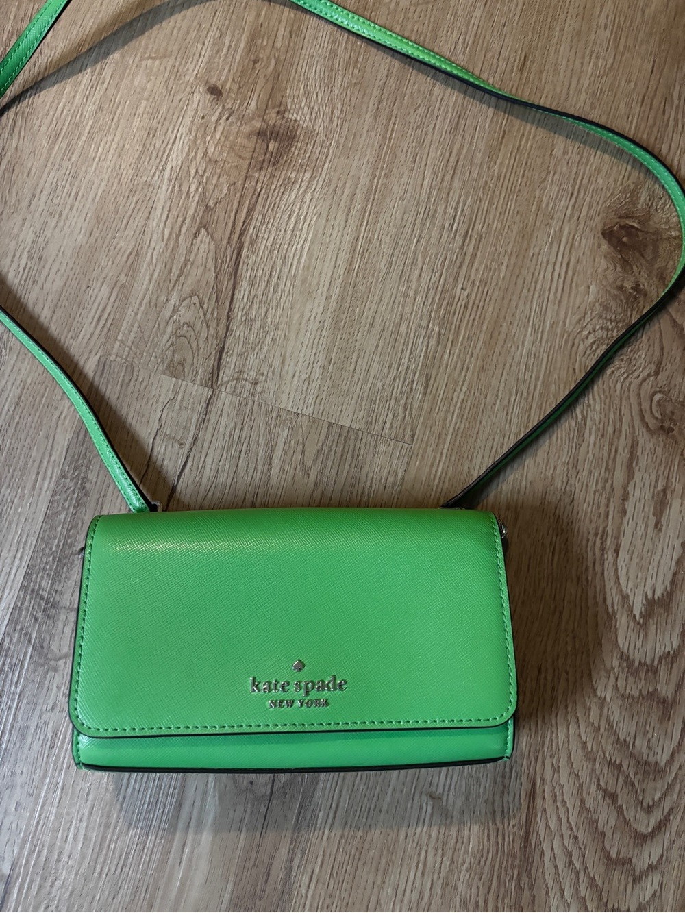 kate spade Green Leather Crossbody with Gold Logo
